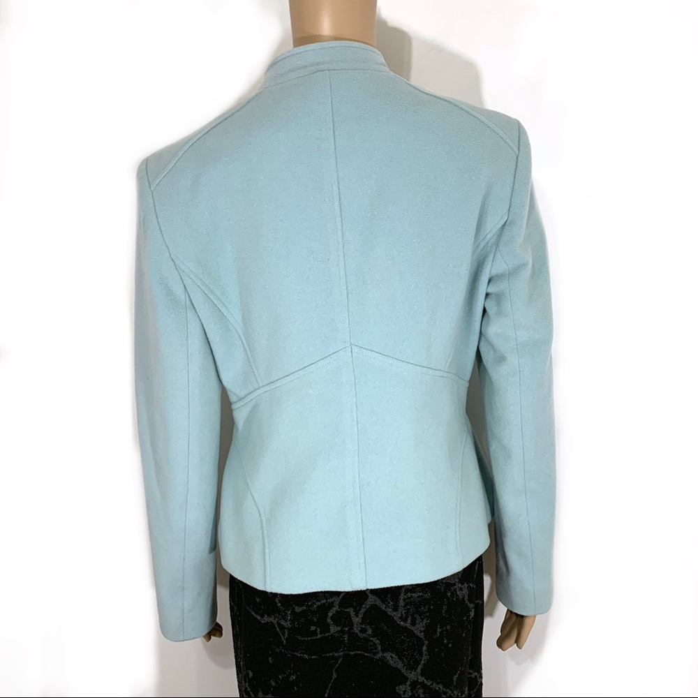 Light Blue Louben Wool Zip-Front Jacket - Picture 7 of 8